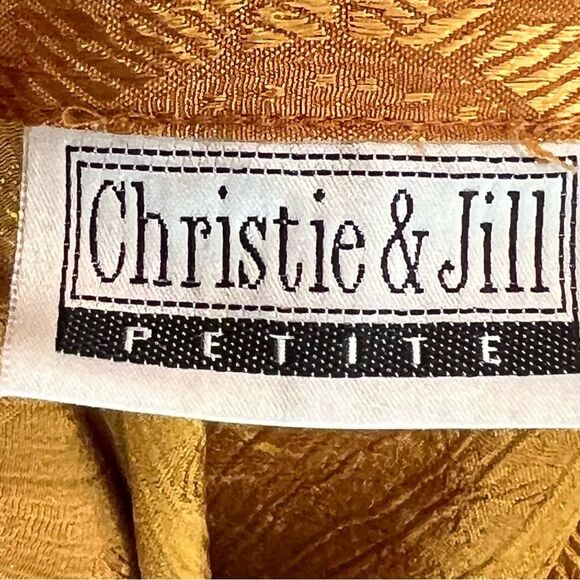 Vintage Christie & Jill oriental inspired blouse, gold/yellow EUC medium - Picture 6 of 7